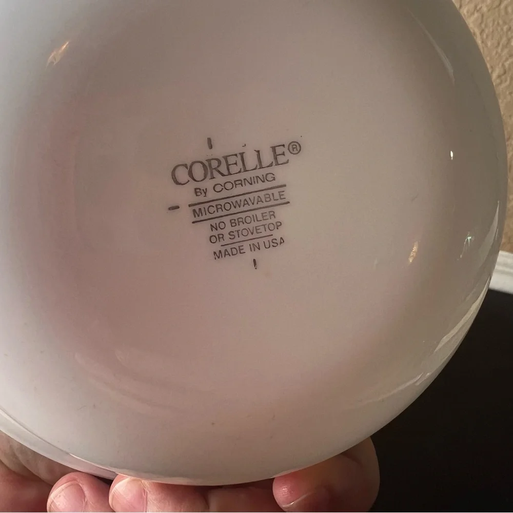 Vintage Corningware Corelle Casa Flora Soup Cereal Bowl, Yellow dark Blue Three